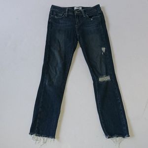 Paige Distressed Raw Hem Blue Jeans Size 26